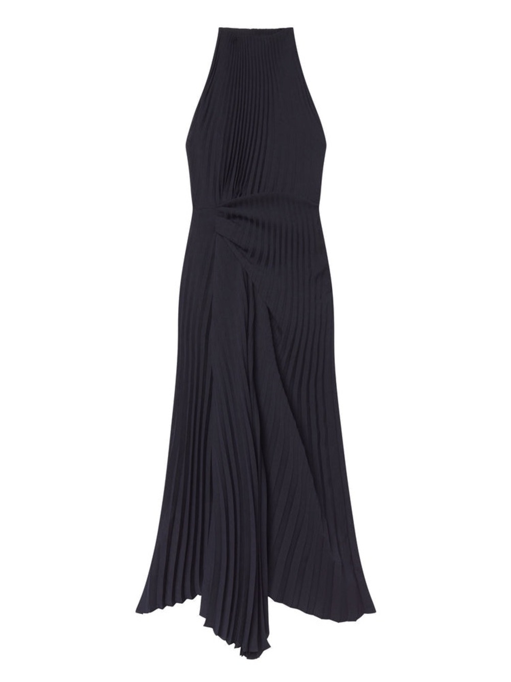 ALC Simona Black Pleated Halter Maxi Dress